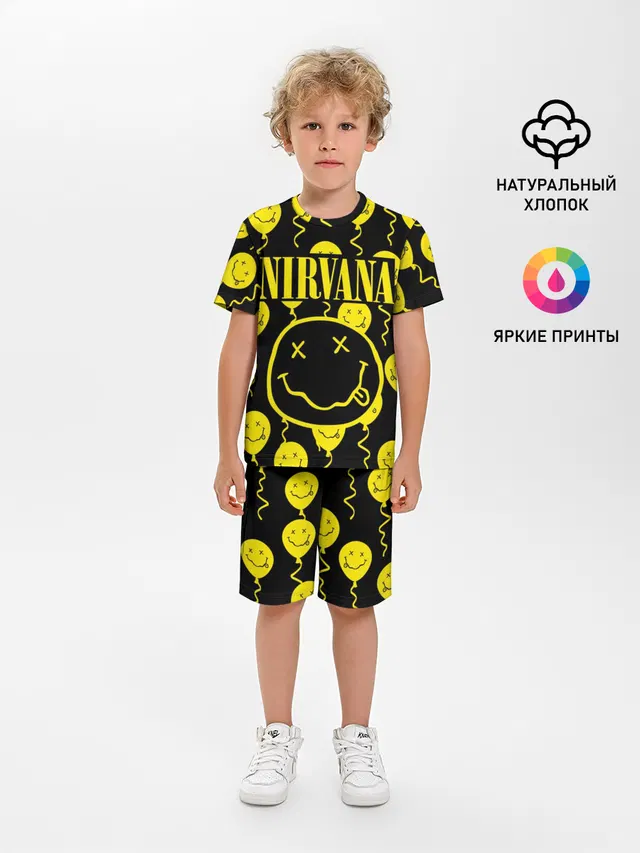Детская пижама с шортами с принтом «Nirvana»