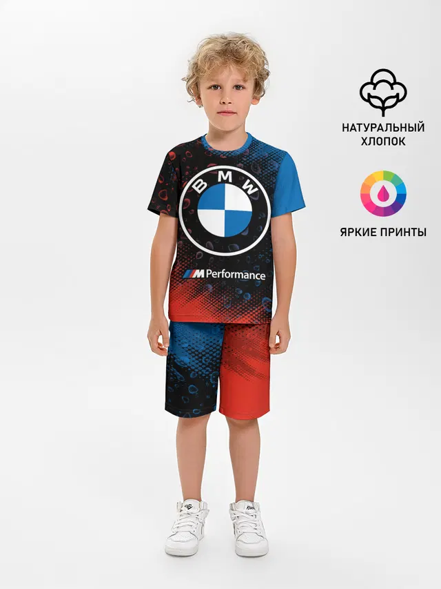 Детская пижама с шортами с принтом «BMW»