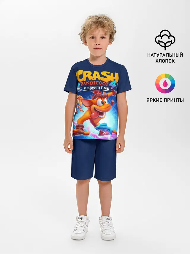 Детская пижама с шортами с принтом «Игры — Crash Bandicoot»