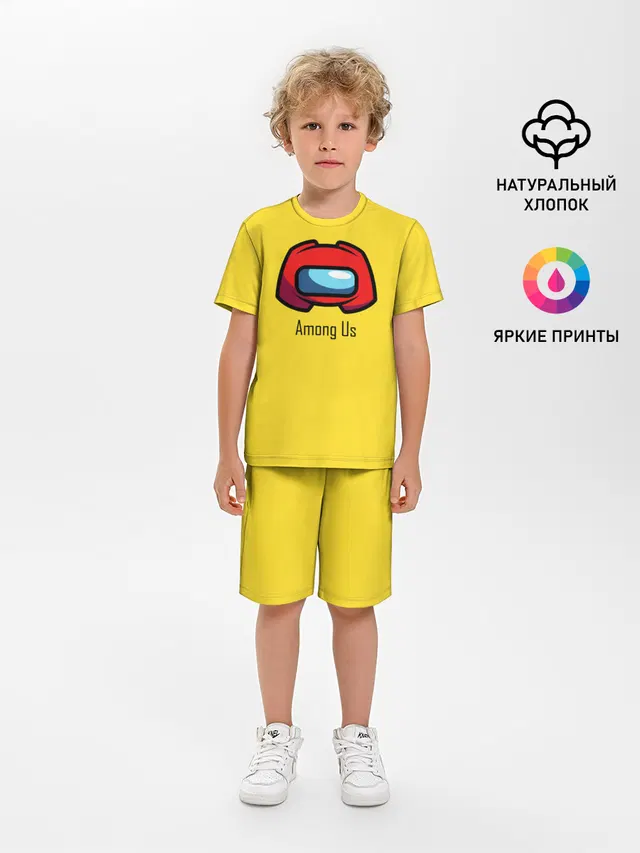 Детская пижама с шортами с принтом «Among Us LoGo»