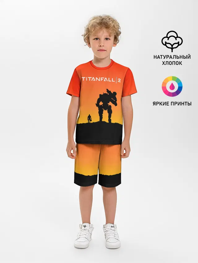 Детская пижама с шортами с принтом «Titanfall — TITANFALL 2»