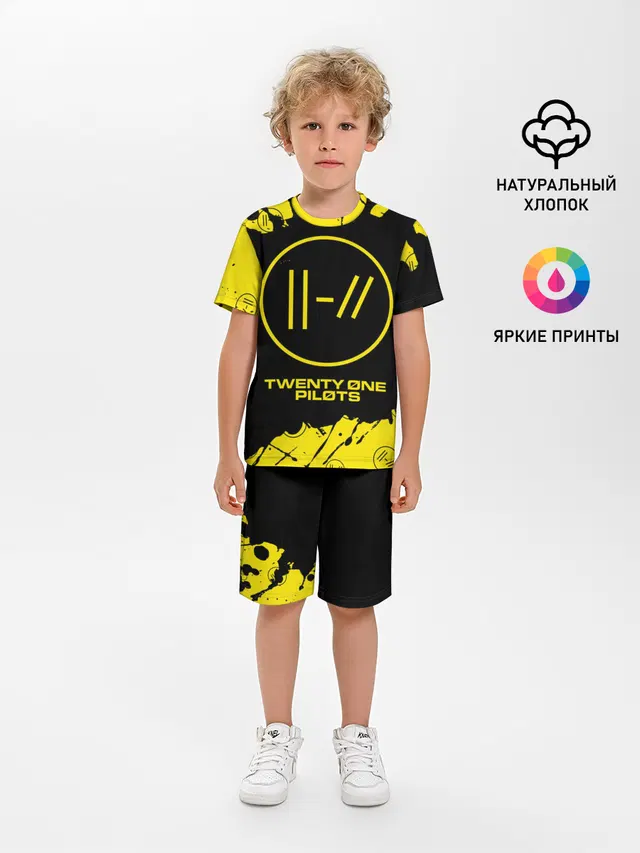 Детская пижама с шортами с принтом «Trench logo — 21 PILOTS»