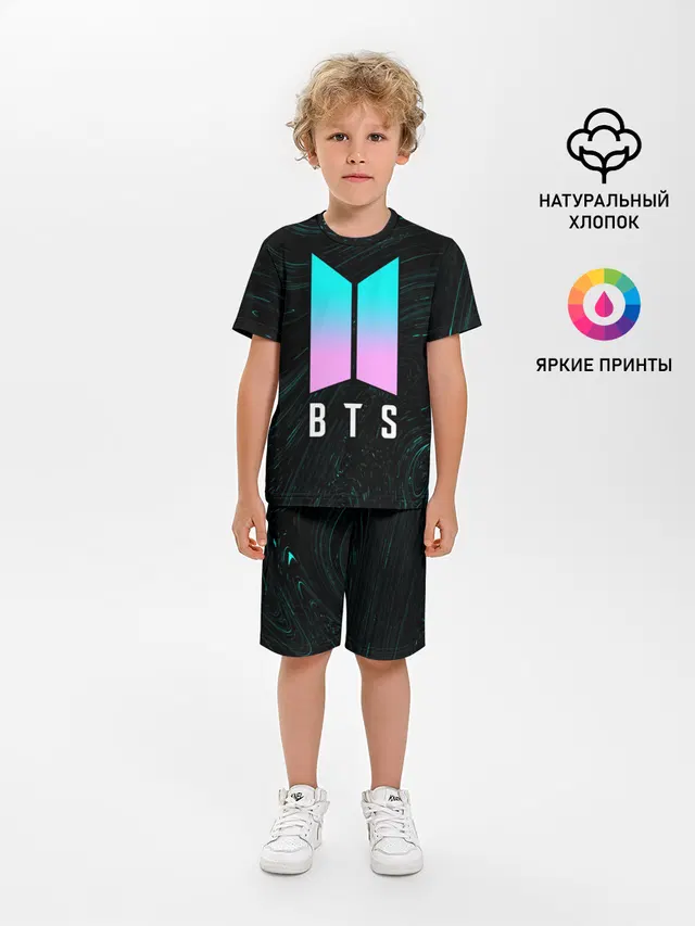 Детская пижама с шортами с принтом «BTS»