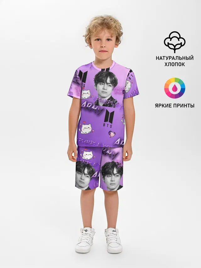 Детская пижама с шортами с принтом «BTS — I purple you»