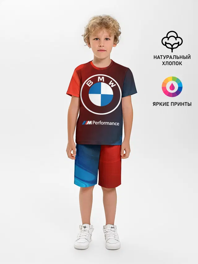 Детская пижама с шортами с принтом «BMW»