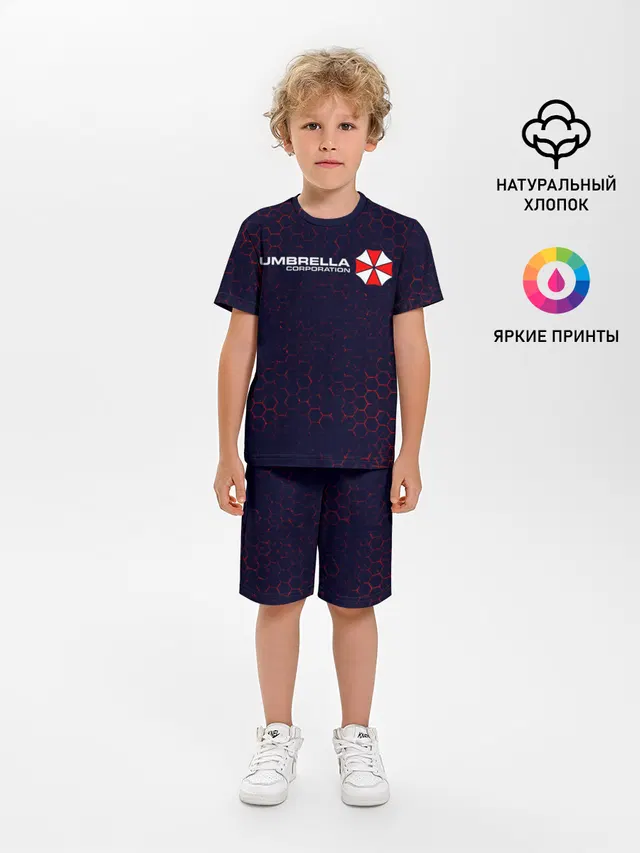 Детская пижама с шортами с принтом «Umbrella Corp Амбрелла»