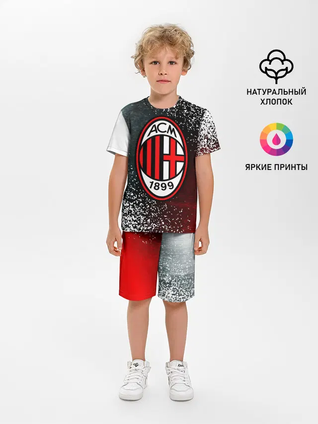 Детская пижама с шортами с принтом «Football — AC MILAN»