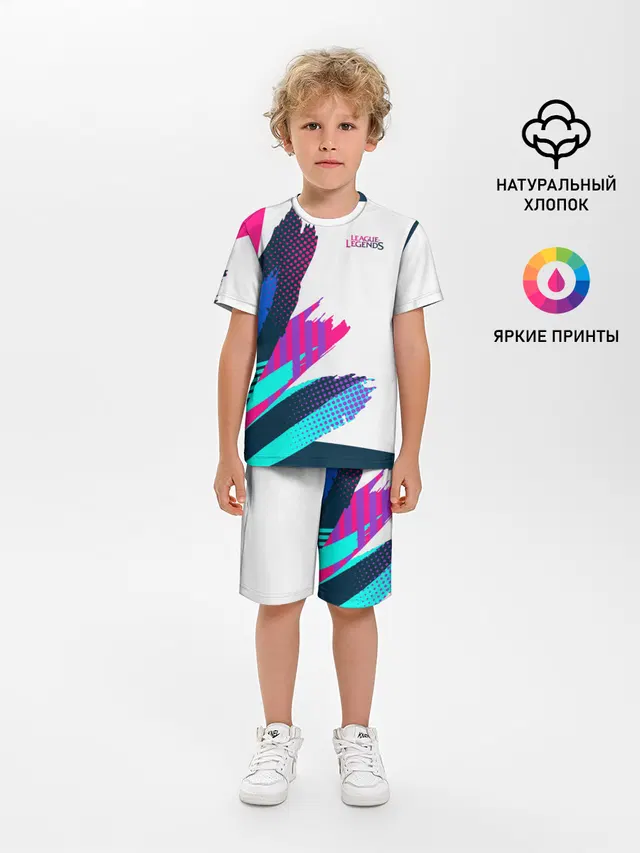 Детская пижама с шортами с принтом «Abstract graphic»