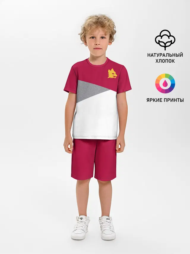 Детская пижама с шортами с принтом «Roma — AS Roma — Red Design 21/22»