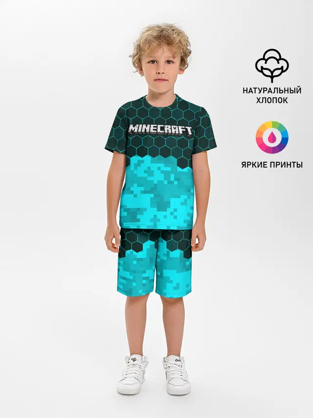Детская пижама с шортами с принтом «Minecraft — MINECRAFT / МАЙНКРАФТ»