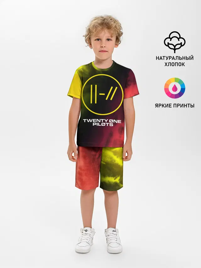 Детская пижама с шортами с принтом «Tie-dye — 21 PILOTS»