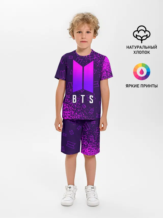 Детская пижама с шортами с принтом «BTS»