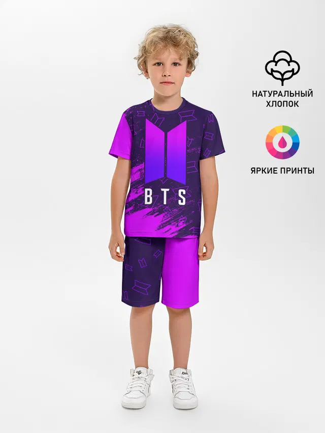 Детская пижама с шортами с принтом «BTS»