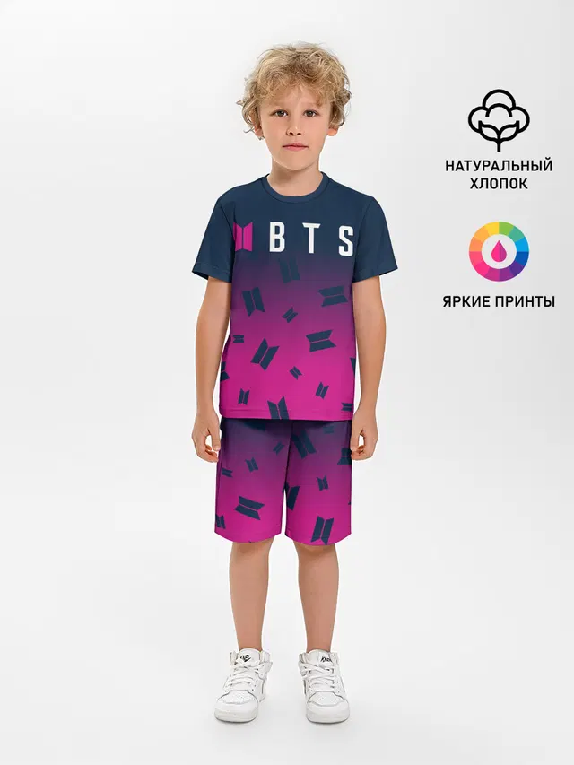 Детская пижама с шортами с принтом «BTS»
