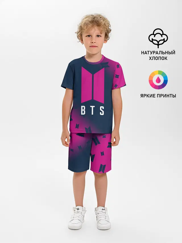 Детская пижама с шортами с принтом «BTS»