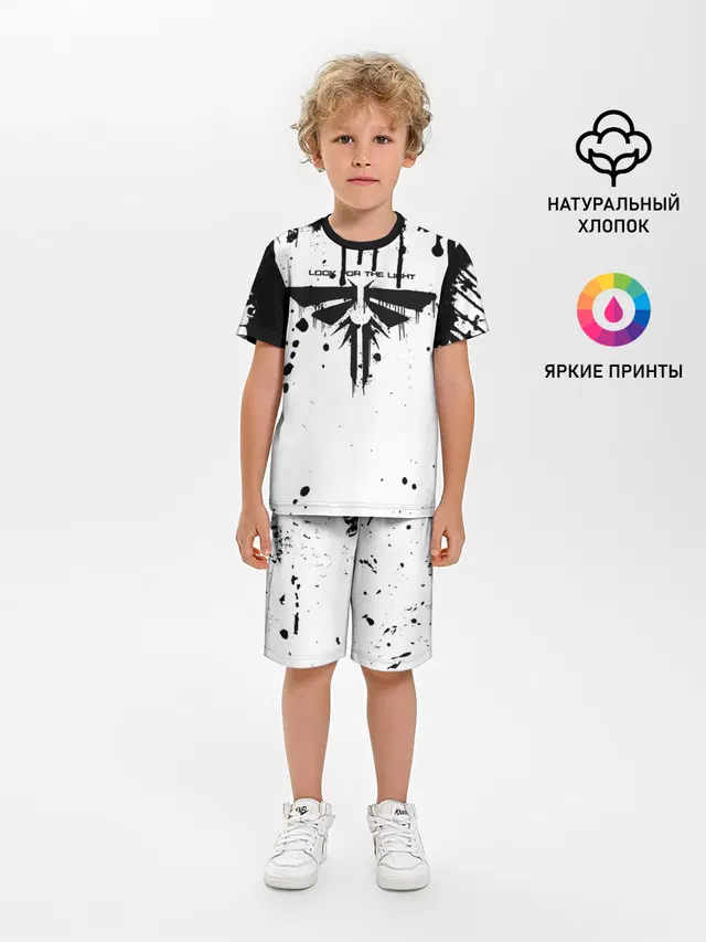 Детская пижама с шортами с принтом «Grunge style»