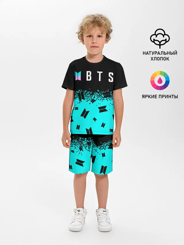 Детская пижама с шортами с принтом «BTS»