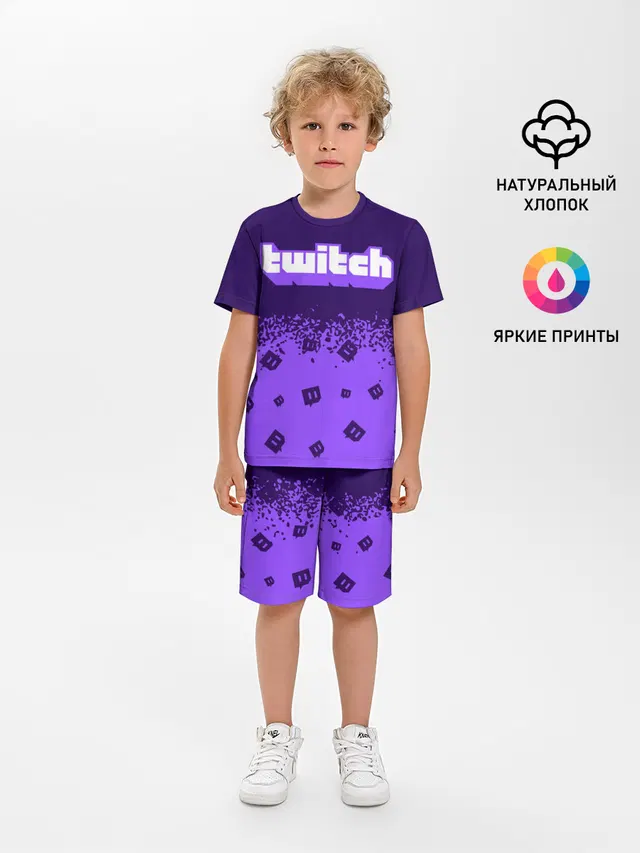 Детская пижама с шортами с принтом «Разные игры — TWITCH — ТВИЧ»