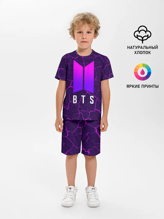 Детская пижама с шортами с принтом «BTS»