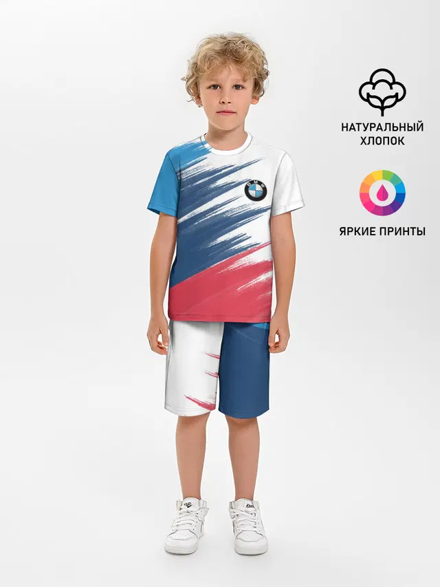 Детская пижама с шортами с принтом «M stripe colors»