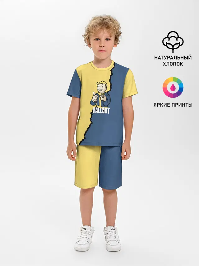 Детская пижама с шортами с принтом «Fallout logo boy»