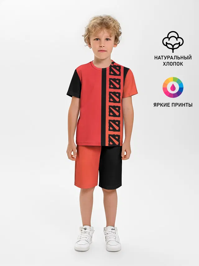 Детская пижама с шортами с принтом «Two-tone design»