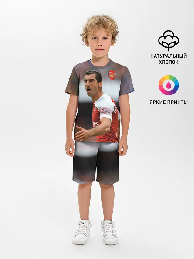 Детская пижама с шортами с принтом «Генрих Мхитарян — H. Mkhitaryan — Arsenal»