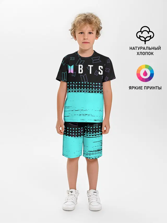 Детская пижама с шортами с принтом «BTS»