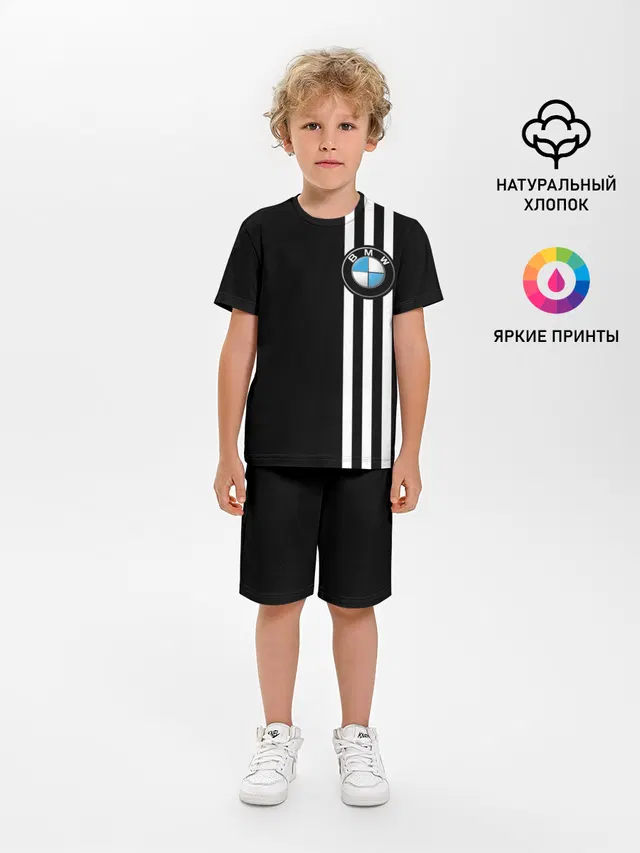 Детская пижама с шортами с принтом «Stripes — BMW SPORT»