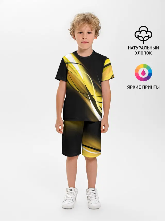 Детская пижама с шортами с принтом «Геометрия — GEOMETRY STRIPES»