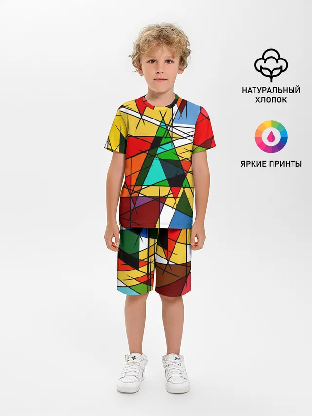 Детская пижама с шортами с принтом «Tie-Dye — ПИКАССО»