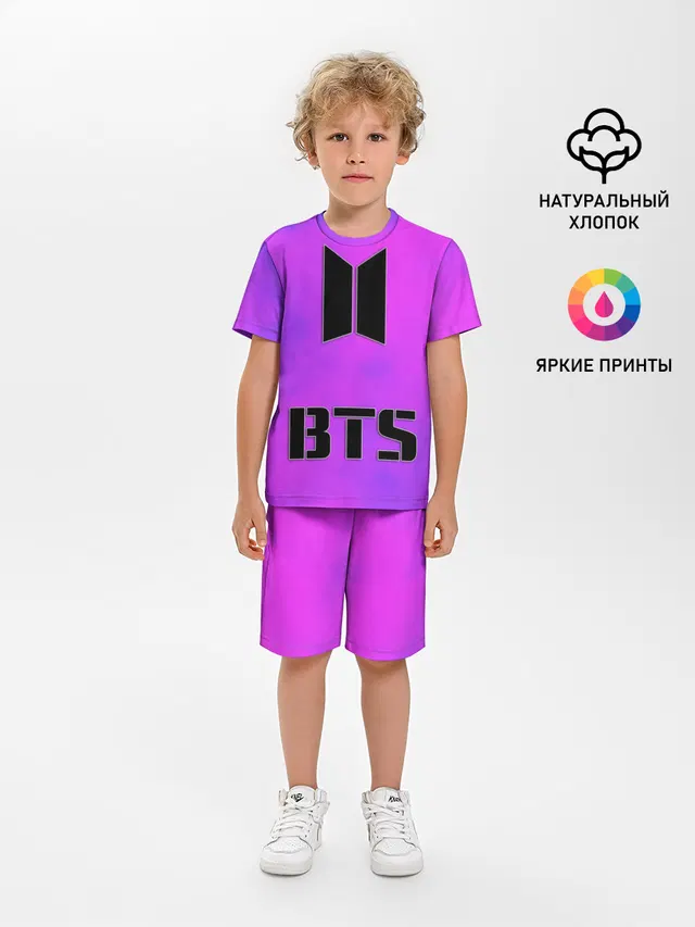 Детская пижама с шортами с принтом «BTS — BTS ЮЖНОКОРЕЙСКИЙ БОЙБЕНД»