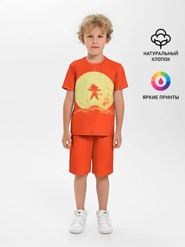 Детская пижама с шортами с принтом «Dragon ball — Гоку и луна»