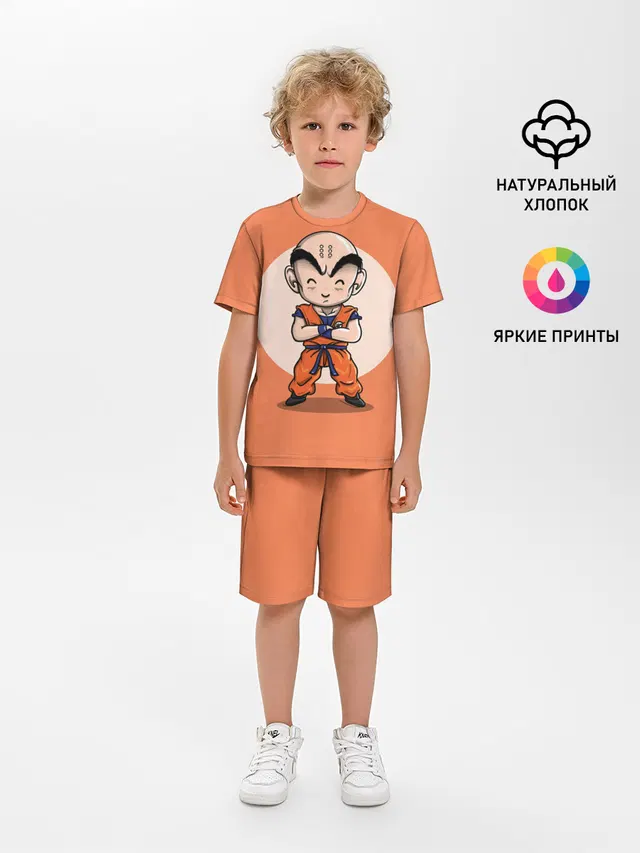Детская пижама с шортами с принтом «Dragon ball — Куририн»