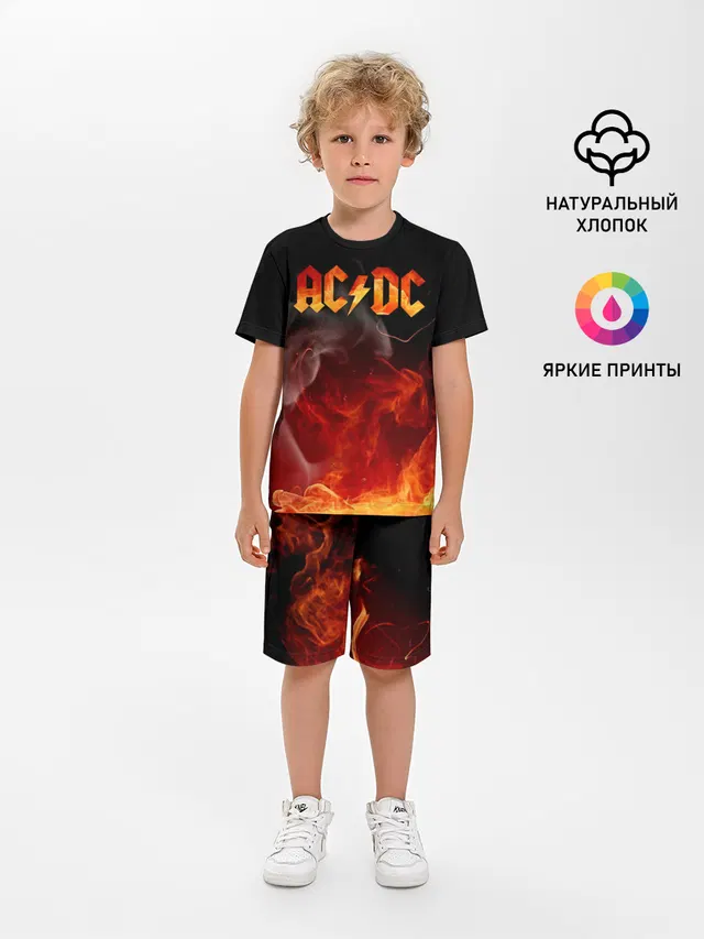 Детская пижама с шортами с принтом «Fire»