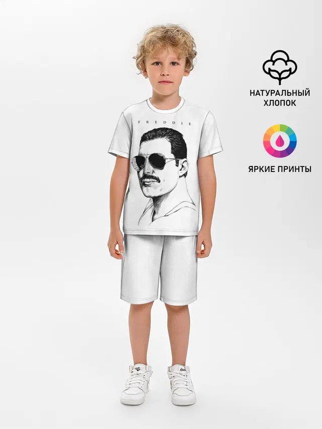 Детская пижама с шортами с принтом «Sunglasses»