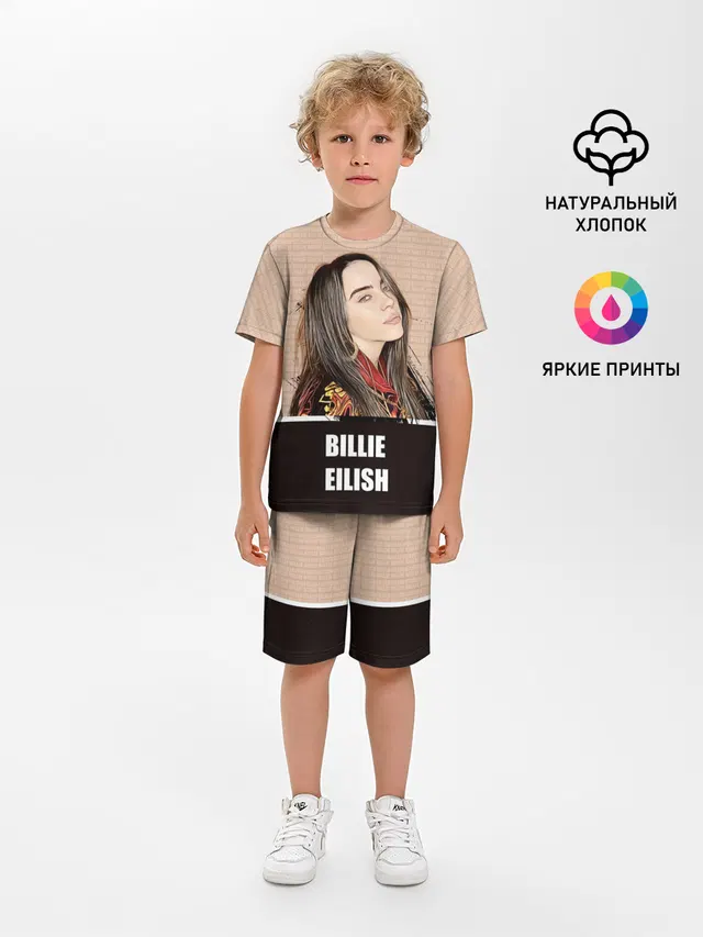 Детская пижама с шортами с принтом «Billie Eilish»