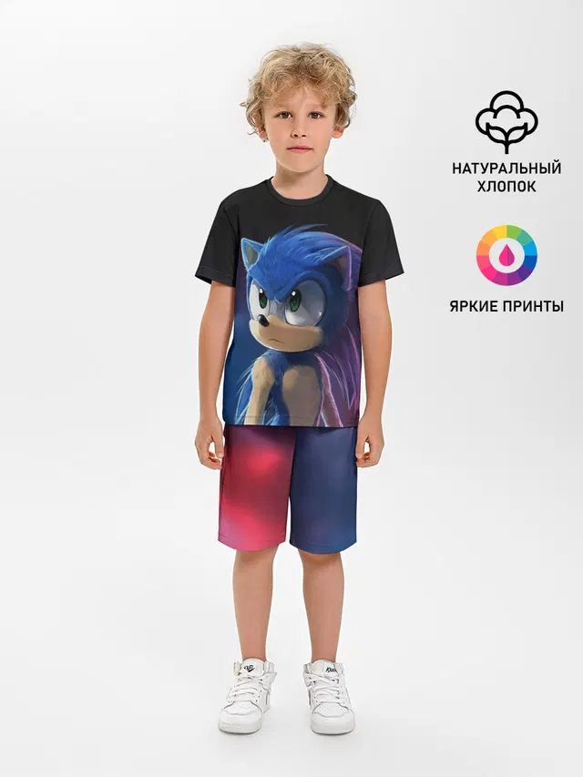 Детская пижама с шортами с принтом «Sonic Movie»