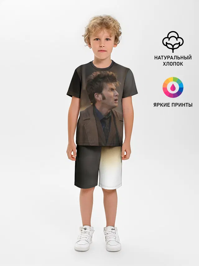 Детская пижама с шортами с принтом «10th Doctor — 10th DOCTOR WHO»
