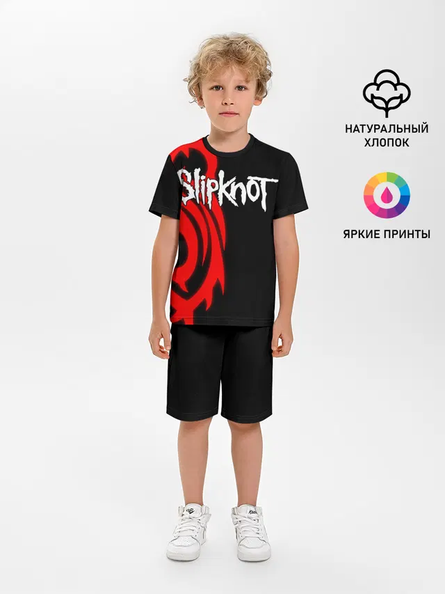 Детская пижама с шортами с принтом «Slipknot S logo»
