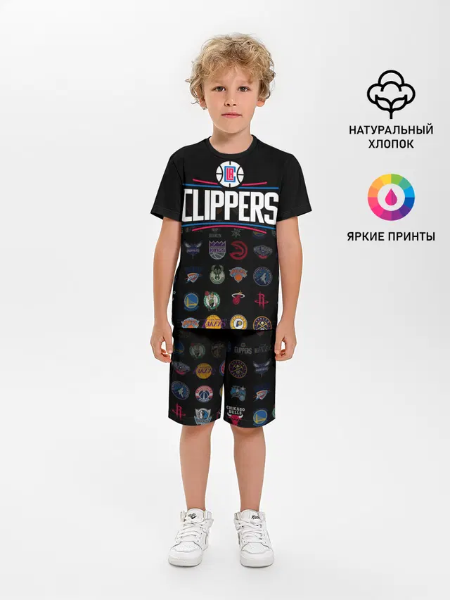 Детская пижама с шортами с принтом «НБА — Los Angeles Clippers»