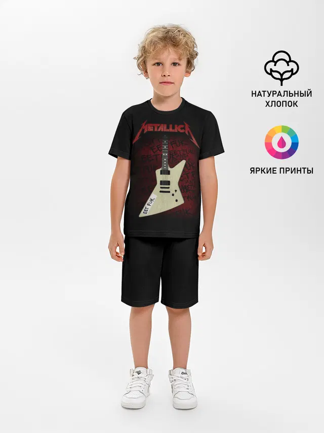 Детская пижама с шортами с принтом «Metallica»