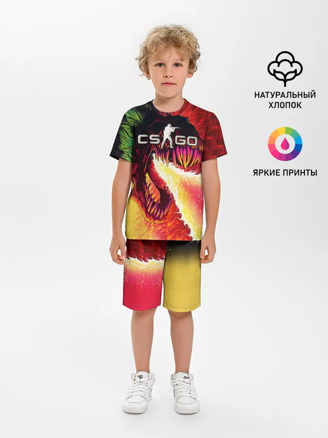Детская пижама с шортами с принтом «Hyper Beast skin — CS:GO»