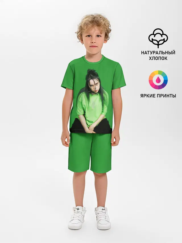 Детская пижама с шортами с принтом «Billie Eilish»