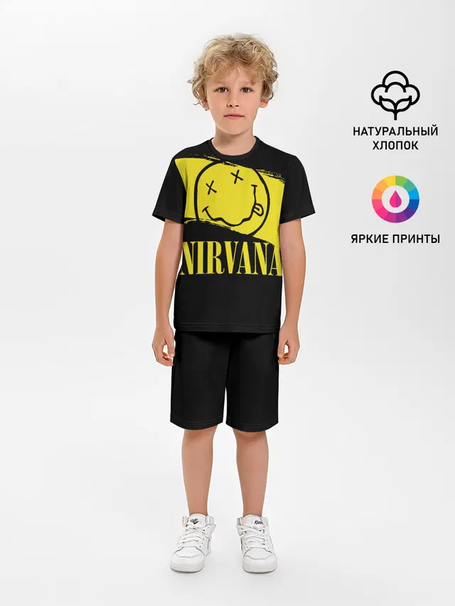 Детская пижама с шортами с принтом «Nirvana»