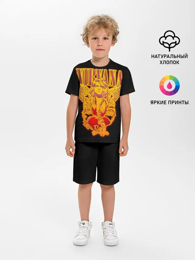 Детская пижама с шортами с принтом «Nirvana»