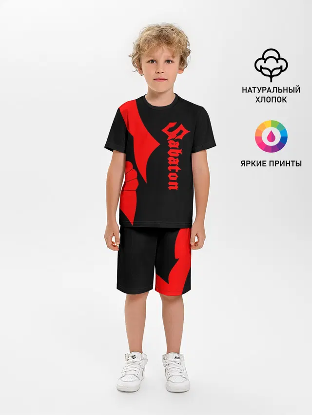 Детская пижама с шортами с принтом «Logotype»