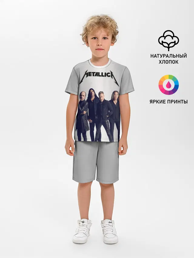 Детская пижама с шортами с принтом «Metallica»
