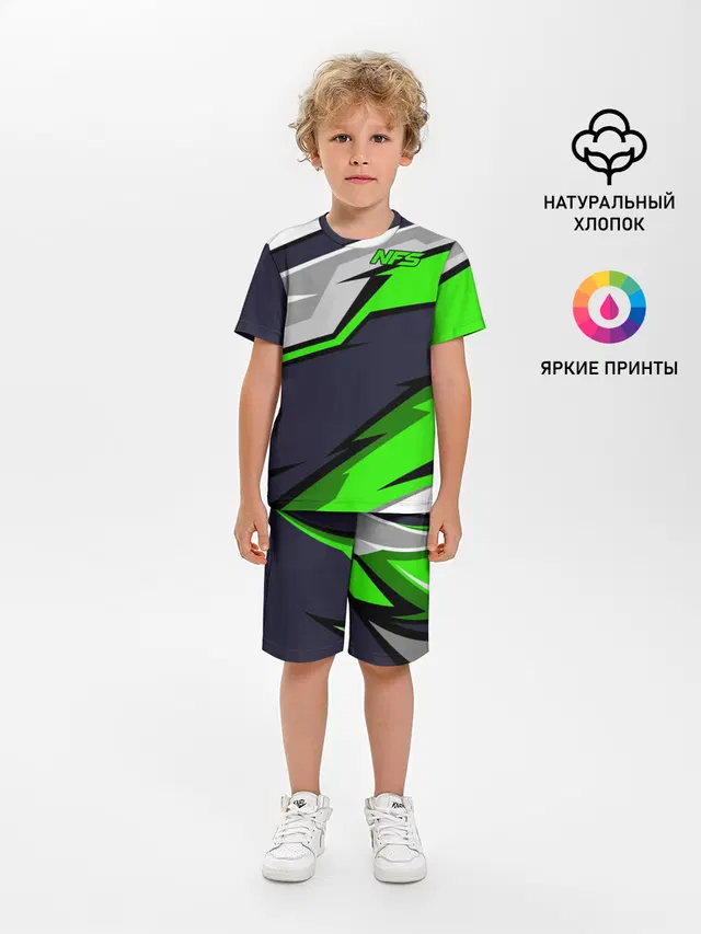 Детская пижама с шортами с принтом «Racing livery — Need for Speed»