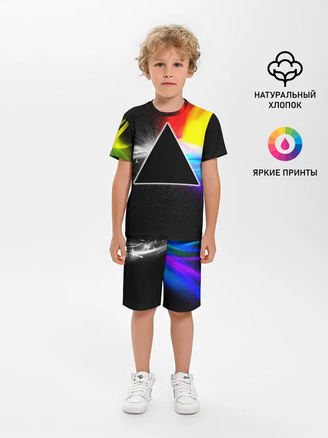 Детская пижама с шортами с принтом «Rainbow»